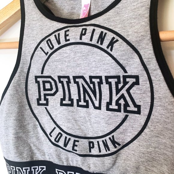 VS PINK • Grey + Black Sports Bra • Racer Back - Picture 9 of 10